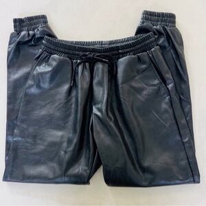 Sundarbay Black High Rise Vegan Leather Jogger 10